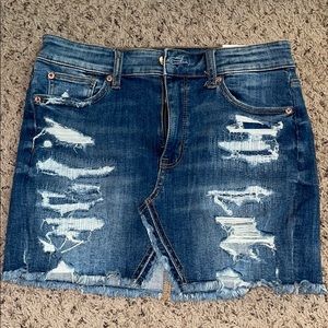 American Eagle Distressed Denim Skirt